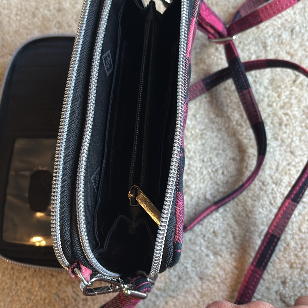Vera Bradley Red and Black Plaid Crossbody Bag - Picture 3 of 4